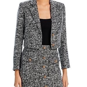 Aqua Tweed Blazer/Skirt Two-Piece Set Small